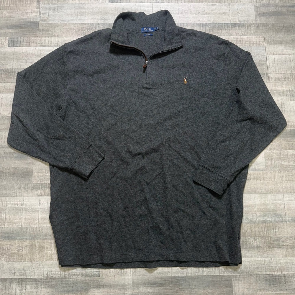 Polo Ralph Lauren Sweater Mens 3Xl Red 1/4 Zip Estate Rib Knit Pullover Jumper